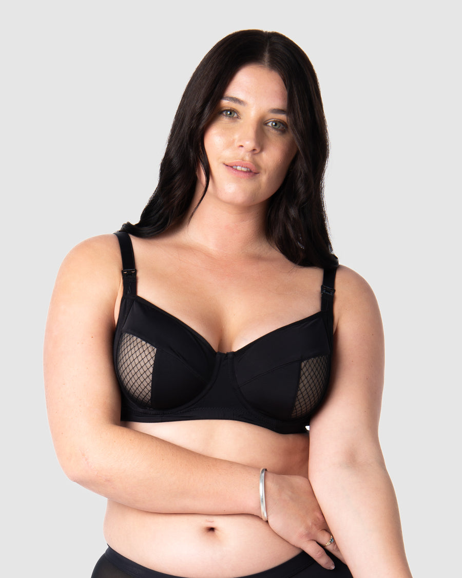 ENLIGHTEN BLACK NURSING BRA - FLEXI UNDERWIRE