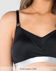 Freedom Pump Bra Black - Crop View - Maternity Hands-Free Pumping & Nursing Bra - Hotmilk Lingerie
