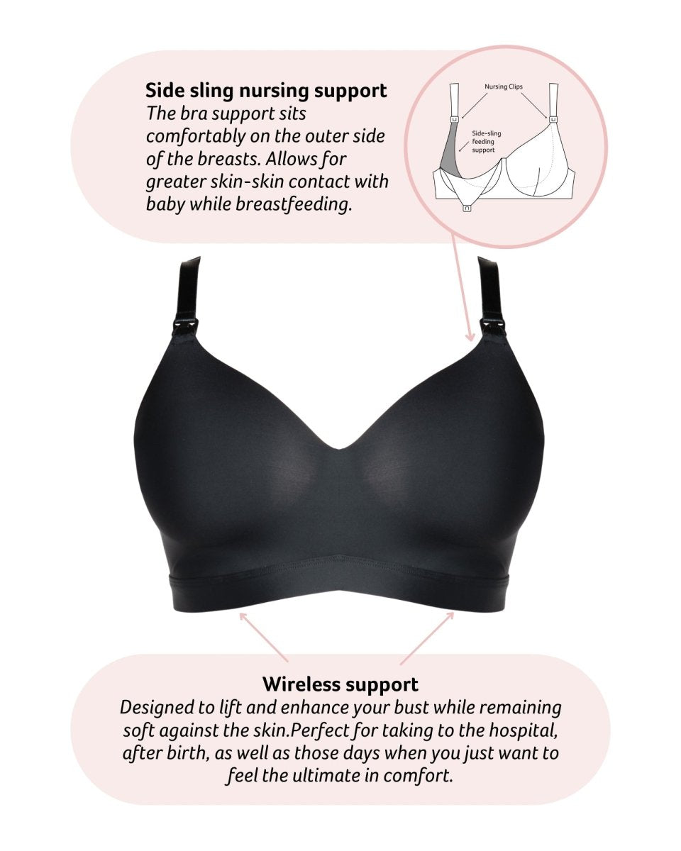 Infinite T-Shirt Nursing Bra - Black - Hotmilk Lingerie