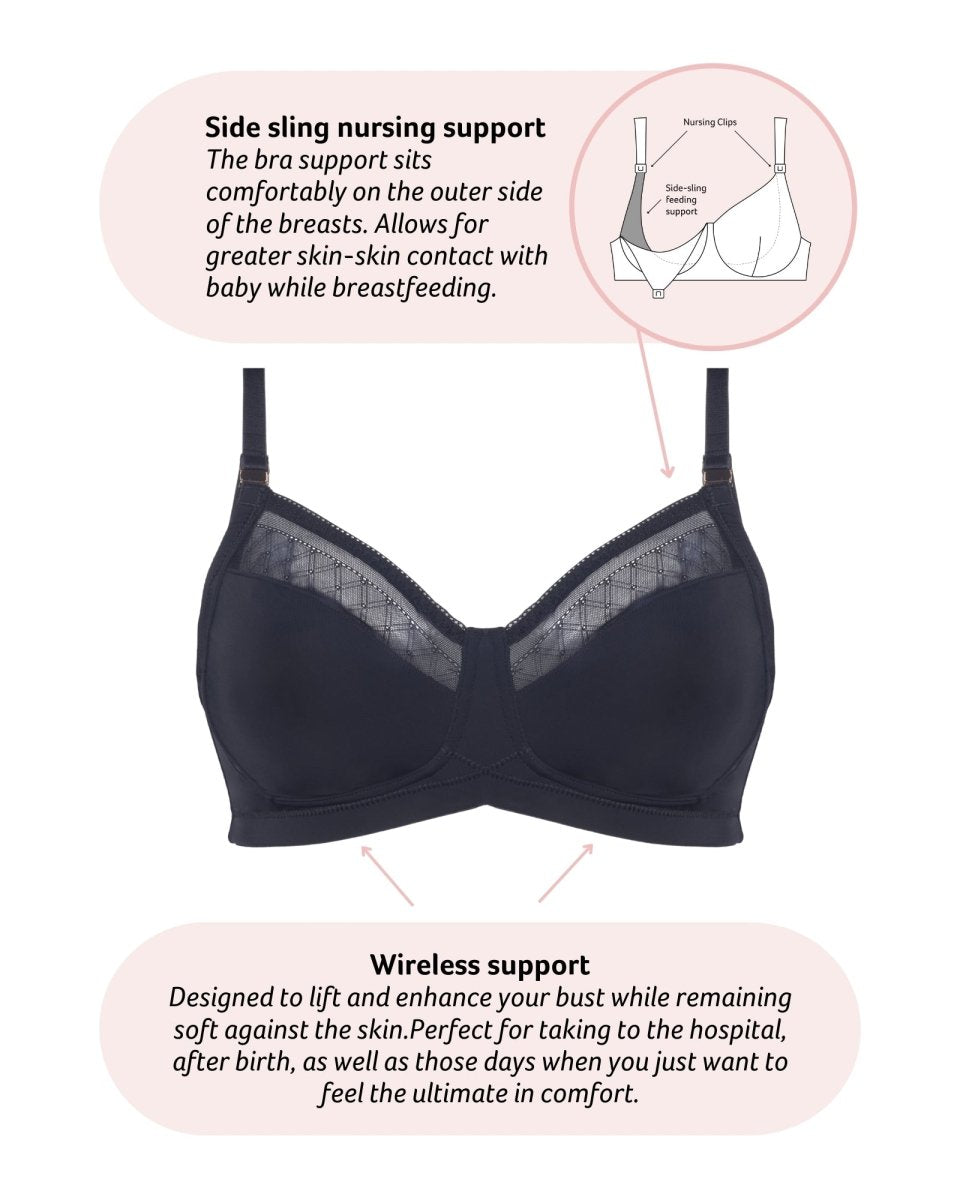 Lunar Eclipse Full Cup Nursing Bra - Black - Hotmilk Lingerie