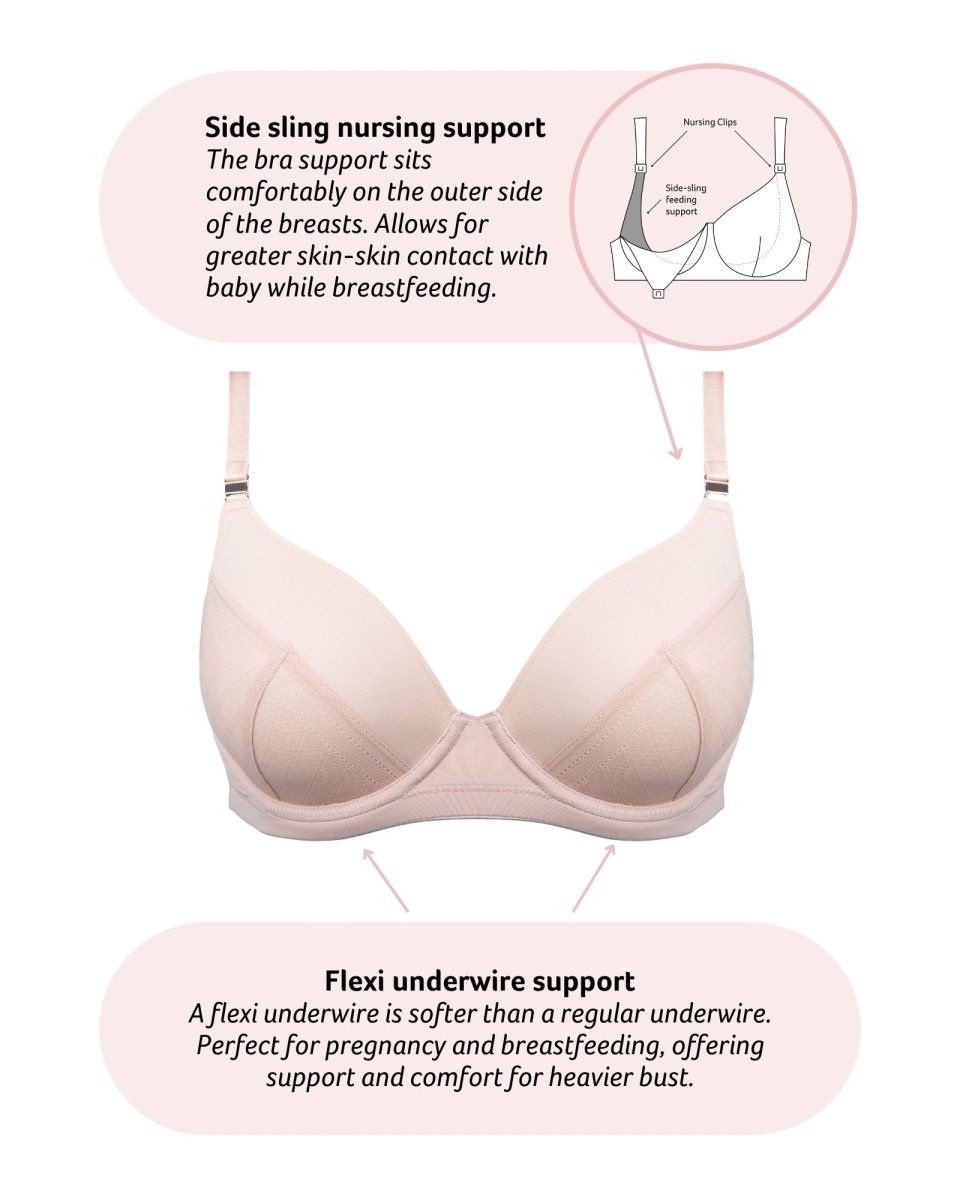 Lunar Eclipse T-Shirt Nursing Bra - Cashmere - Hotmilk Lingerie