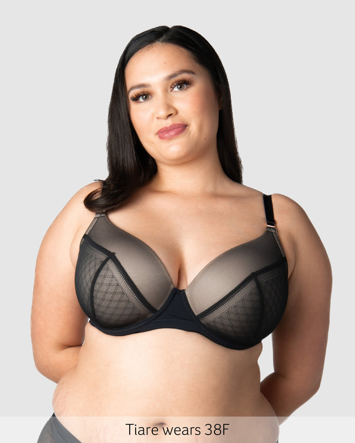 Lunar Plunge Flexi Underwire Contour Nursing Bra in Black