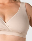 My Comfort FlexFit Bra Oat - Alt Lifestyle View - Seamless Maternity & Breastfeeding Bra - Hotmilk Lingerie