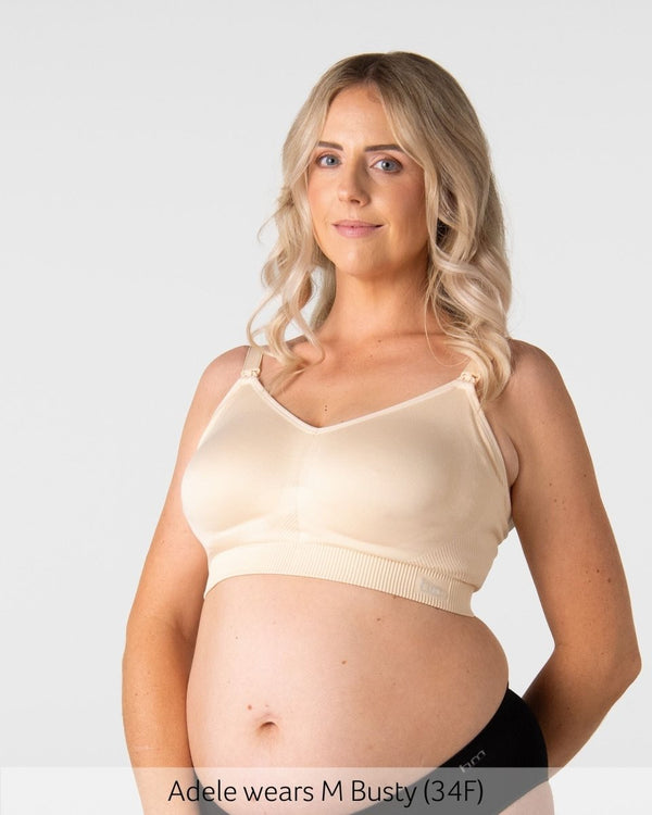 My Everyday FlexFit Nursing Bra Latte Busty - Front View - Seamless Maternity Bra for Larger Busts - Hotmilk Lingerie