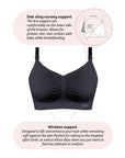 My Necessity 2.0 FlexFit Nursing Bra Black - Technical Features - Seamless Maternity Breastfeeding Bra Features - Hotmilk Lingerie