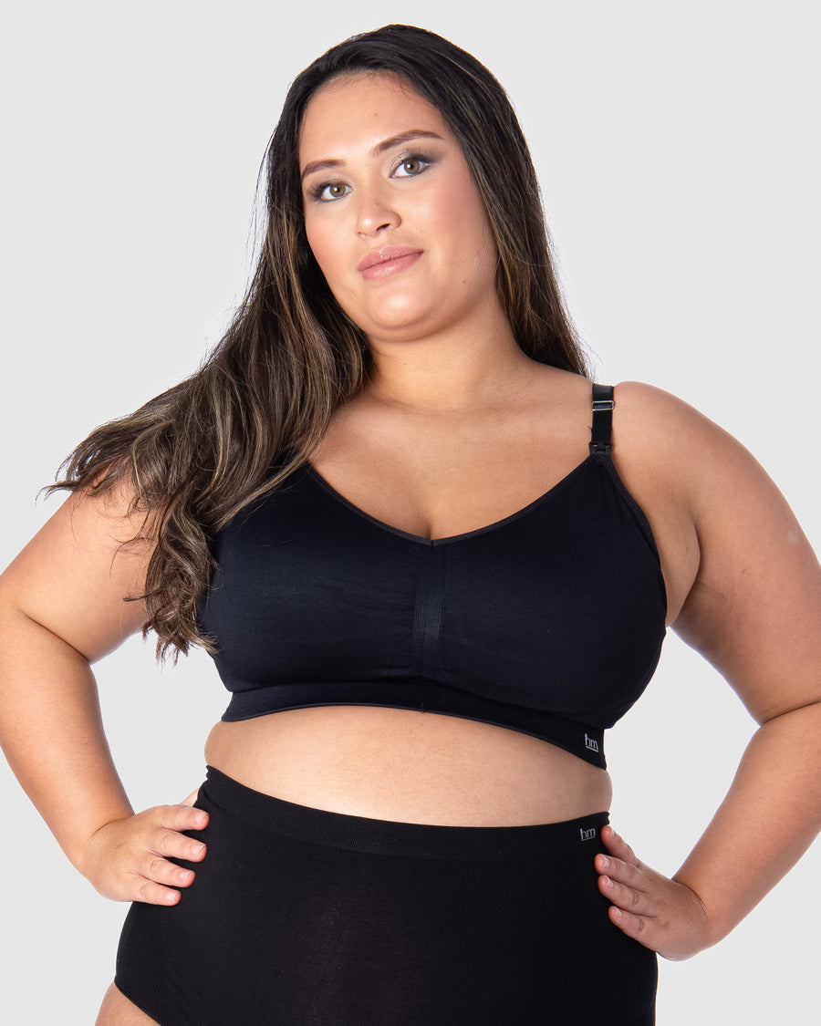 HOTMILK UK MY NECESSITY BLACK MULTIFIT FULL CUP - WIREFREE MATERNITY AND NURSING BRA