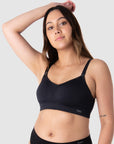 HOTMILK UK MY NECESSITY BLACK MULTIFIT REGULAR CUP NURSING MATERNITY BRA - WIREFREE