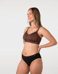 My Necessity 2.0 FlexFit Nursing Bra Chocolate - Nursing Clip Detail - Seamless Maternity Bra Easy Access Clip - Hotmilk Lingerie