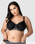 Obsession T-Shirt Nursing Bra Black - Lifestyle View - Maternity & Breastfeeding Bra Larger Busts - Hotmilk Lingerie