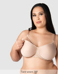 Obsession T-Shirt Nursing Bra Cashmere - Nursing Clip Detail - Maternity Bra Easy Access Clip - Hotmilk Lingerie