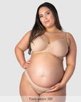 Obsession T-Shirt Nursing Bra Cashmere - Full Length View - Maternity Bra for Larger Busts - Hotmilk Lingerie