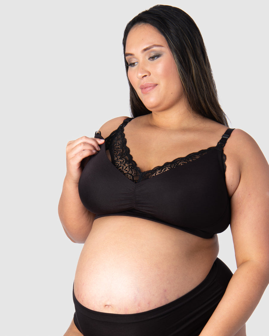 SERENITY BAMBOO BLACK MULTIFIT NURSING BRA - WIREFREE – Hotmilk UK