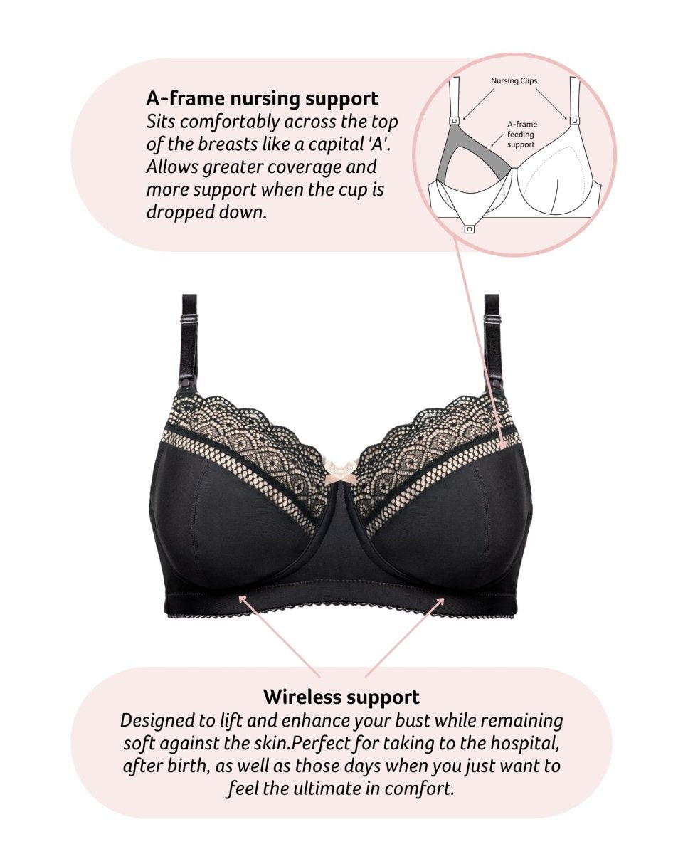 Show Off Full Cup Nursing Bra - Black - Hotmilk Lingerie