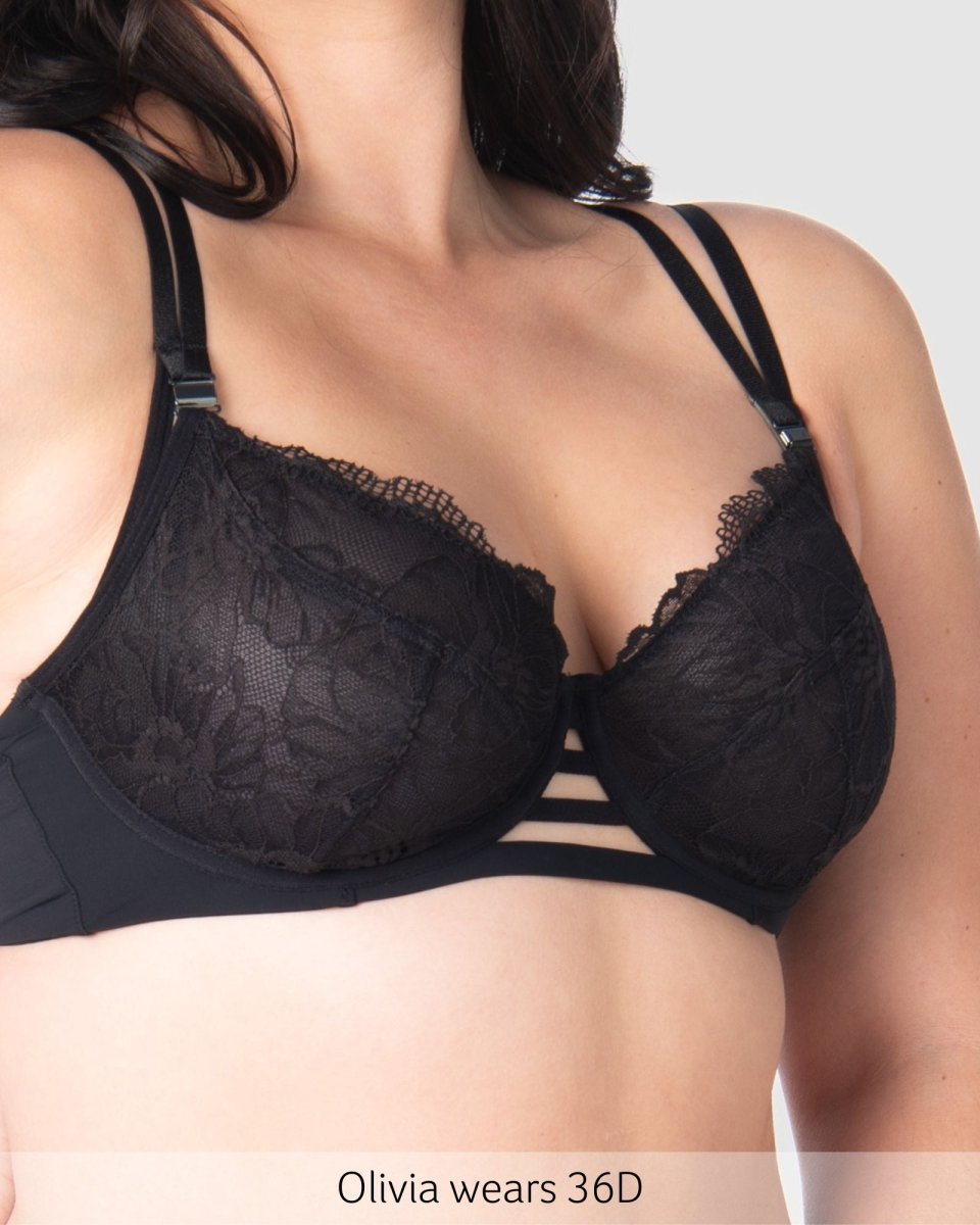 True Luxe Plunge Nursing Bra - Black - Hotmilk Lingerie