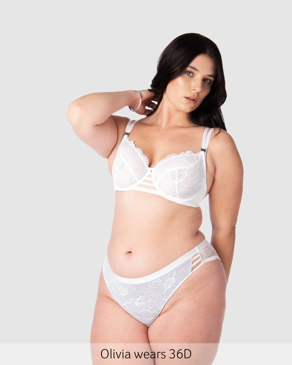 True Luxe Plunge Nursing Bra - White - Hotmilk Lingerie