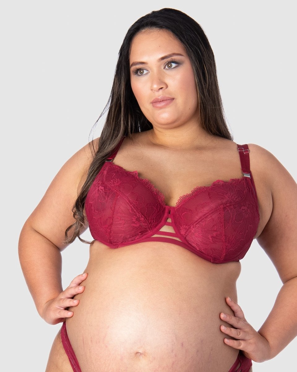 True Luxe Plunge Nursing Bra - Persian Rose - Hotmilk Lingerie