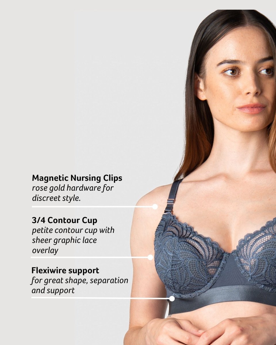 Warrior Demi Nursing Bra - Slate - Hotmilk Lingerie
