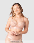 Warrior 2.0 Plunge Nursing Bra Bronze - Front View - Maternity Plunge Bra with Magnetic Clip - Hotmilk Lingerie