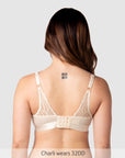 Warrior Plunge 2.0 Nursing Bra Ivory - Back View - Eco Maternity Plunge Nursing Bra - Hotmilk Lingerie