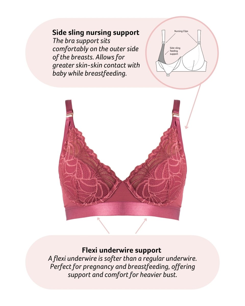 Warrior Plunge Nursing Bra - Spice Rose - Hotmilk Lingerie