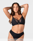 Flawless Full Cup Plunge Nursing Bra - Black - Hotmilk Lingerie