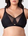 Flawless Full Cup Plunge Nursing Bra Black - Group Shot - Maternity Bra Range for Larger Busts - Hotmilk Lingerie