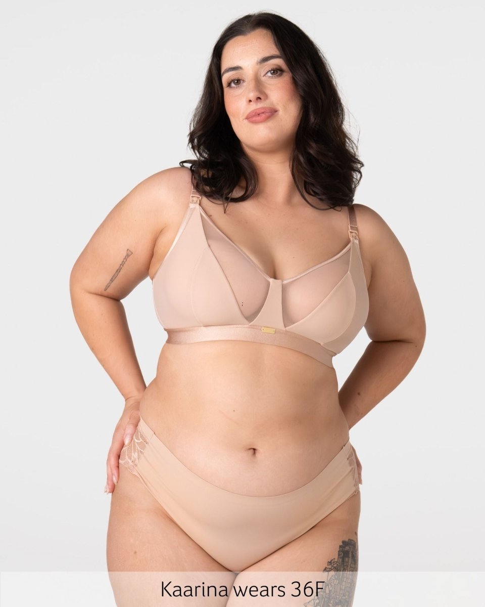Flawless Full Cup Plunge Nursing Bra - Cashmere - Hotmilk Lingerie