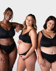 My Everyday FlexFit Nursing Bra Black Busty - Group Shot - Seamless Maternity Nursing Bra Larger Busts - Hotmilk Lingerie