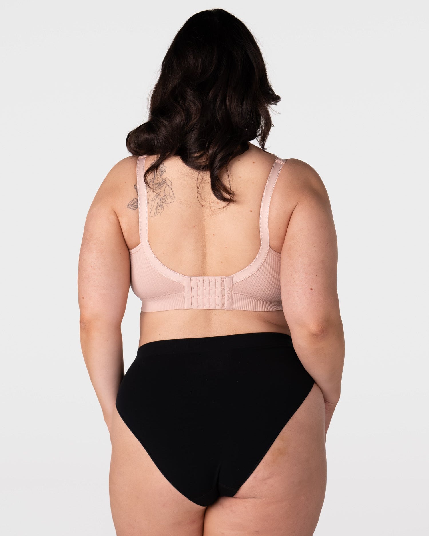 My Everyday FlexFit Nursing Bra Dusky Pink Busty - Alt Back View - Seamless Maternity Breastfeeding Bra Larger Busts - Hotmilk Lingerie