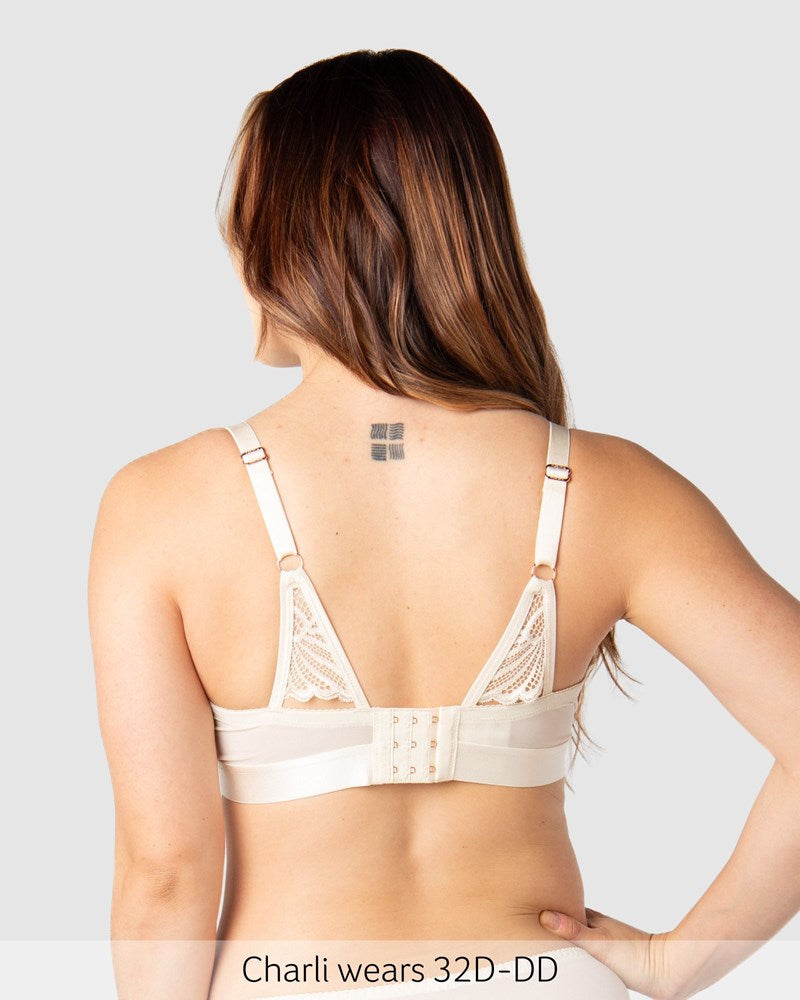 Back of Warrior Multifit Nursing Bra - Ivory