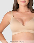 Embrace Leakproof Nursing Bra Frappe - Crop View - Bamboo Maternity Leakproof Breastfeeding Bra - Hotmilk Lingerie