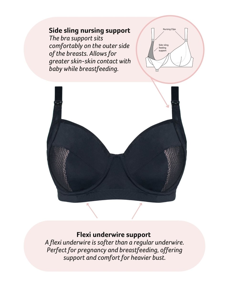 Enlighten Balconette Nursing Bra - Black - Hotmilk Lingerie