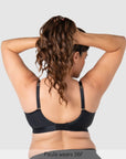 Flawless Full Cup Plunge Nursing Bra Black - Back View - Maternity Bra for Larger Busts - Hotmilk Lingerie