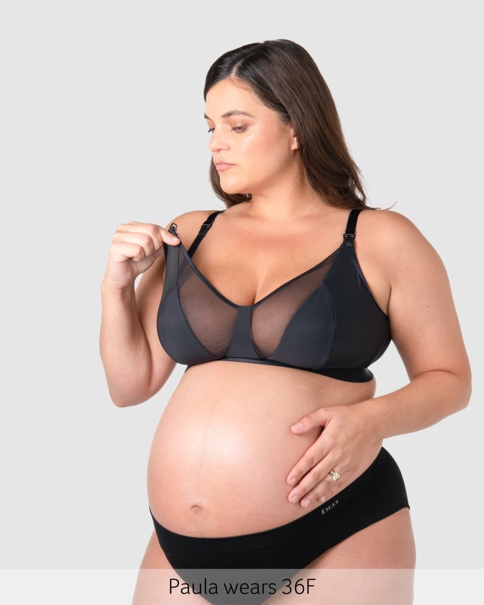 Flawless Full Cup Plunge Nursing Bra - Black - Hotmilk Lingerie
