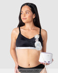 Freedom Pump Bra Black - Front View - Hands-Free Pumping & Nursing Bra with Magnetic Clip - Hotmilk Lingerie