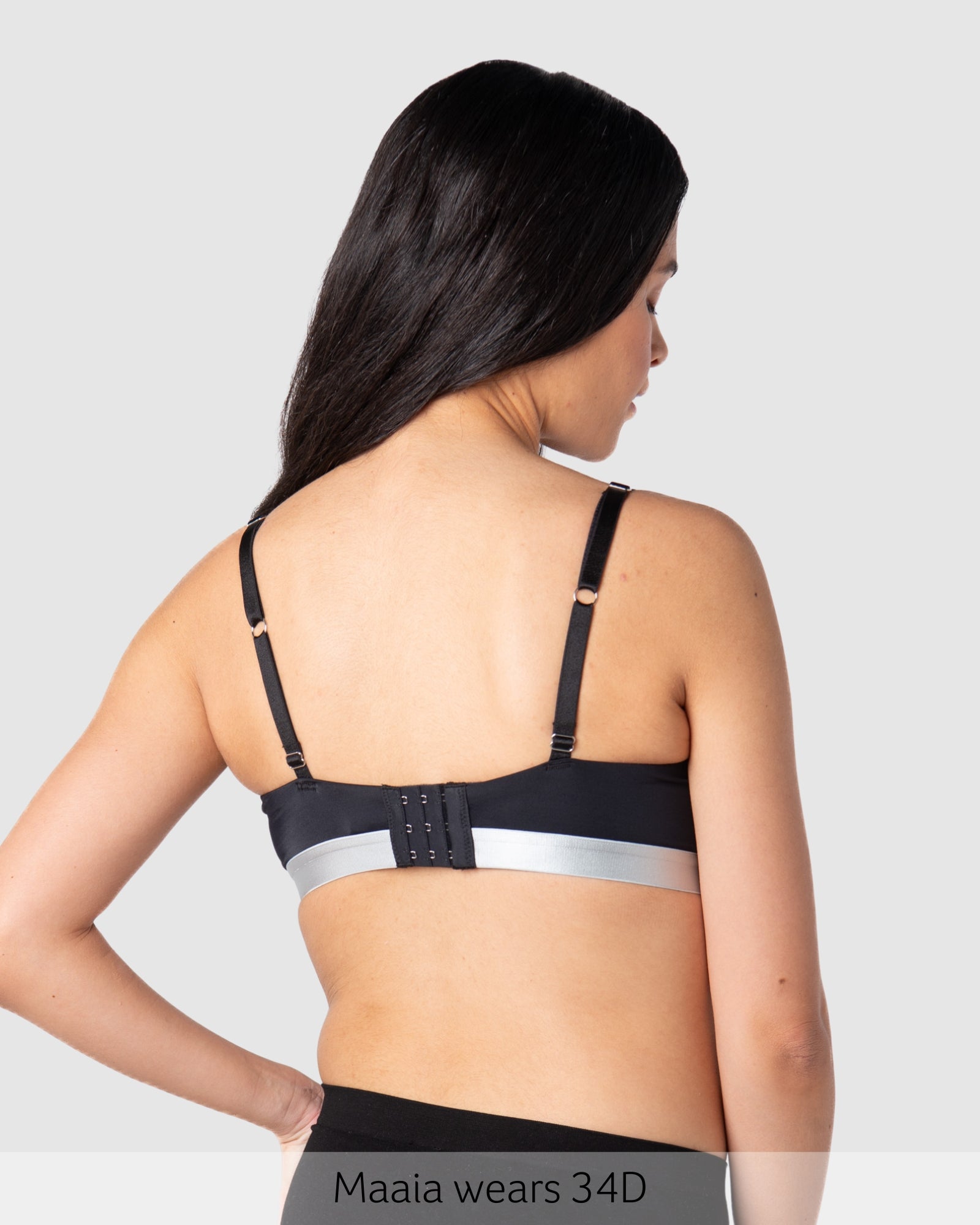 Back of Freedom Pump Nursing Bra - Black