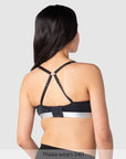 Freedom Pump Bra Black - Back Cross View - Maternity Hands-Free Pumping & Nursing Bra - Hotmilk Lingerie