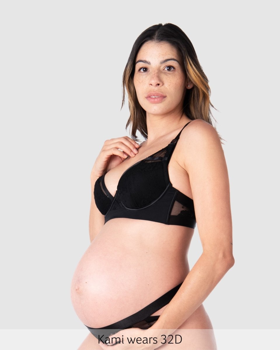 Goddess Plunge Lace Nursing Bra - Black - Hotmilk Lingerie