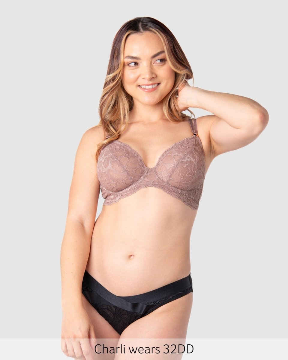 Heroine Plunge Nursing Bra - Mocha - Hotmilk Lingerie