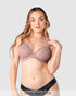 Heroine Plunge Nursing Bra Mocha - Front View - Maternity Plunge Bra with Magnetic Clip - Hotmilk Lingerie
