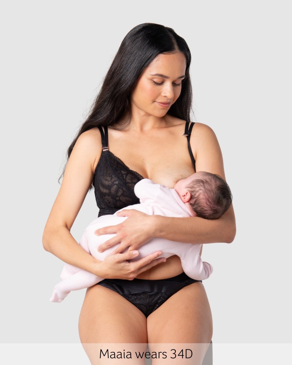 Heroine Plunge Nursing Bra - Black - Hotmilk Lingerie
