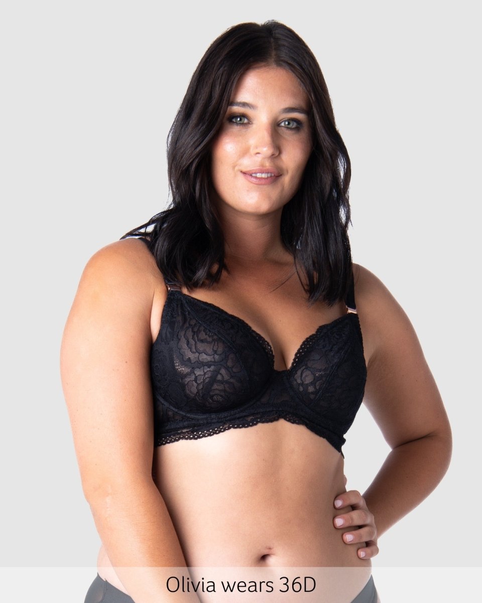 Heroine Plunge Nursing Bra - Black - Hotmilk Lingerie