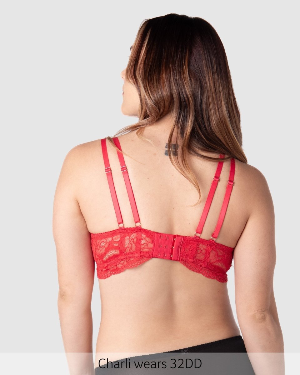 Heroine Plunge Nursing Bra - Scarlet Red - Hotmilk Lingerie