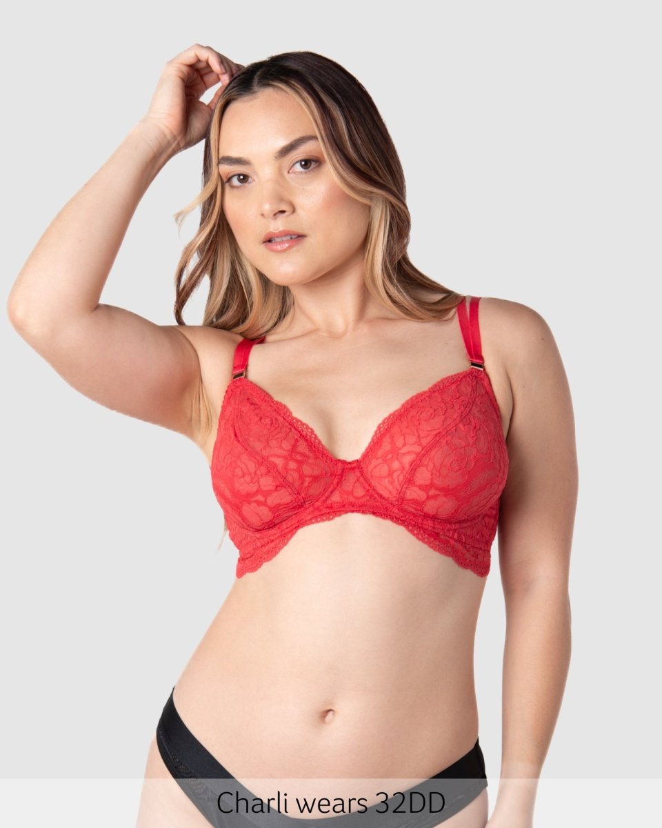 Heroine Plunge Nursing Bra - Scarlet Red - Hotmilk Lingerie