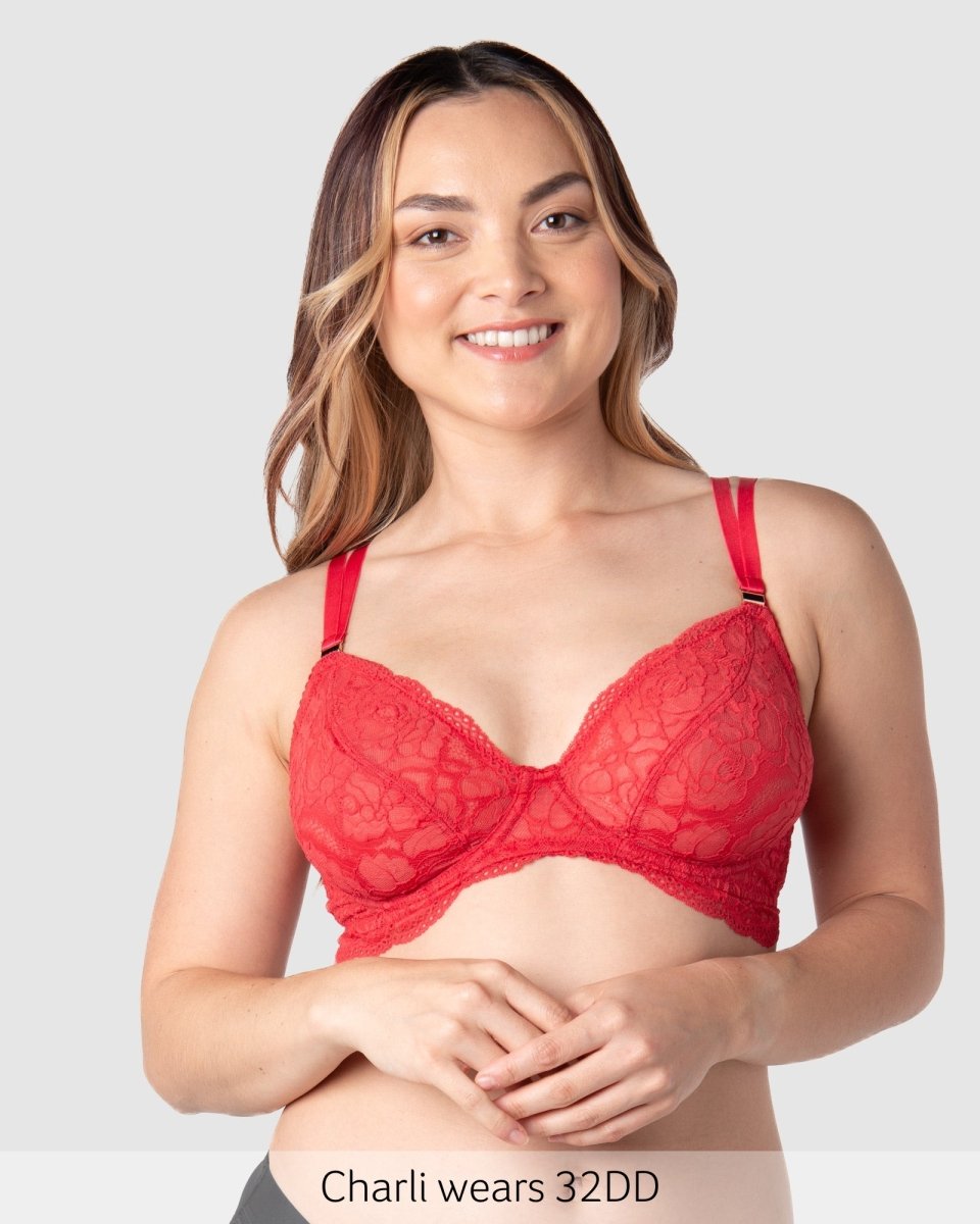 Heroine Plunge Nursing Bra - Scarlet Red - Hotmilk Lingerie