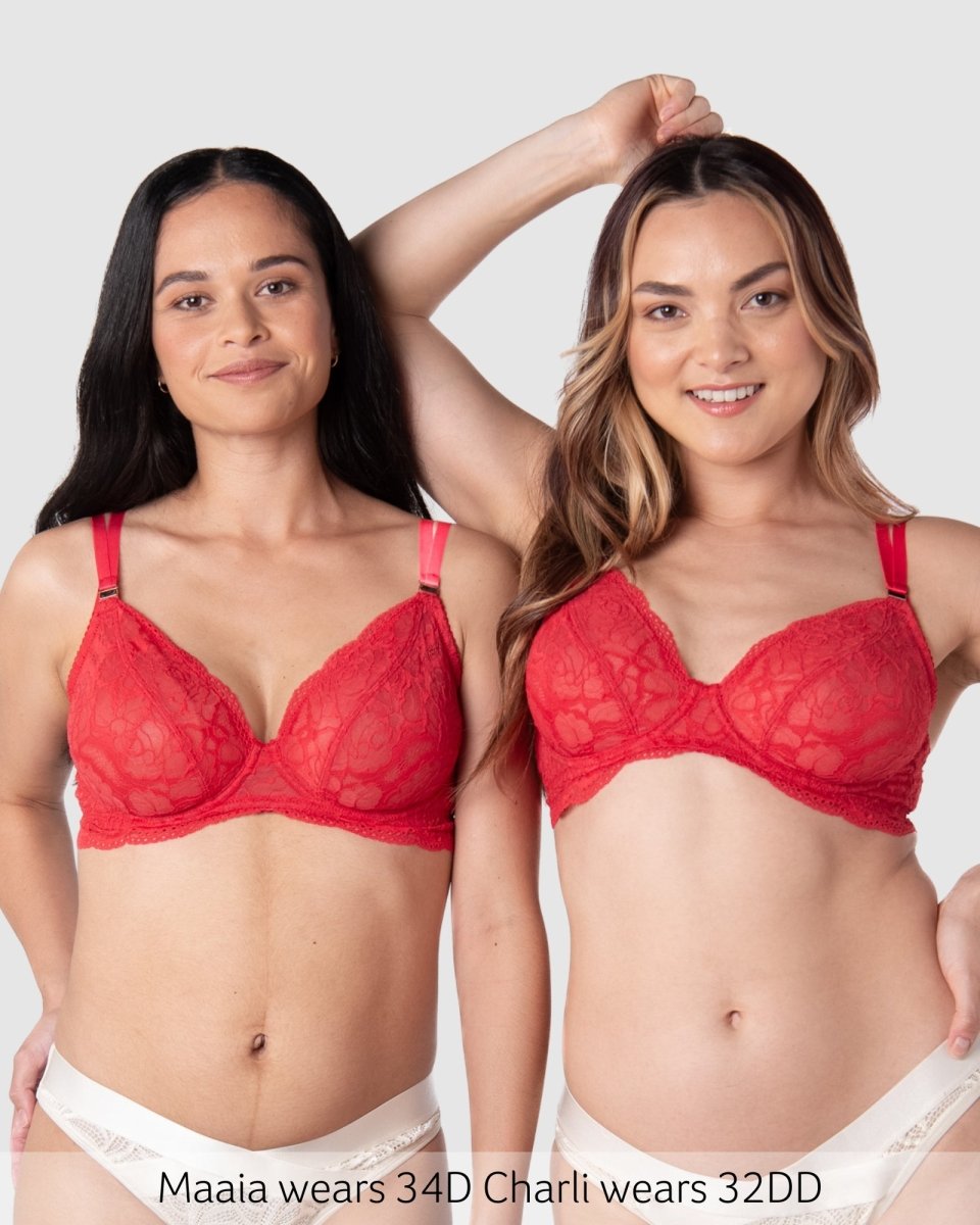 Heroine Plunge Nursing Bra - Scarlet Red - Hotmilk Lingerie
