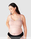 Model wearing Hotmilk My Necessity Bra in Ballet Pink showing front view with full cup support.
