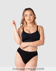 My Necessity 2.0 FlexFit Nursing Bra Black - Full Length View - Seamless Maternity Nursing Bra - Hotmilk Lingerie