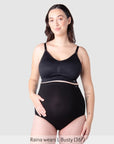 My Necessity 2.0 FlexFit Nursing Bra Black Busty - Full Length View - Seamless Maternity Nursing Bra Larger Busts - Hotmilk Lingerie