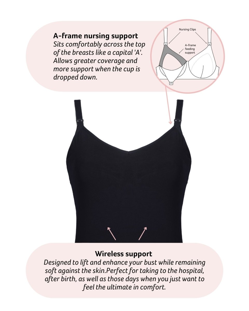 My Necessity FlexFit Nursing Camisole - Black - Hotmilk Lingerie